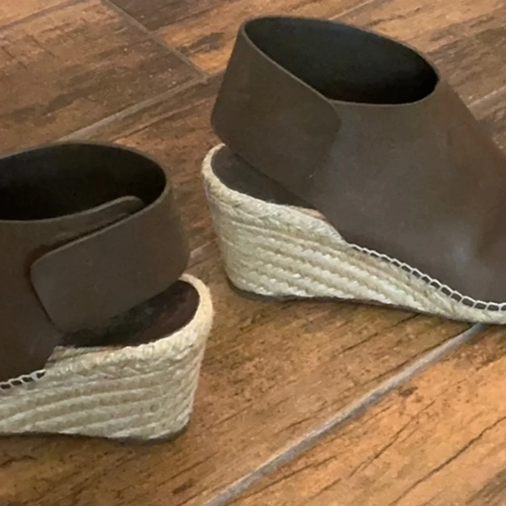 Celine Brown leather wedge espadrilles size 11/41 perfect condition